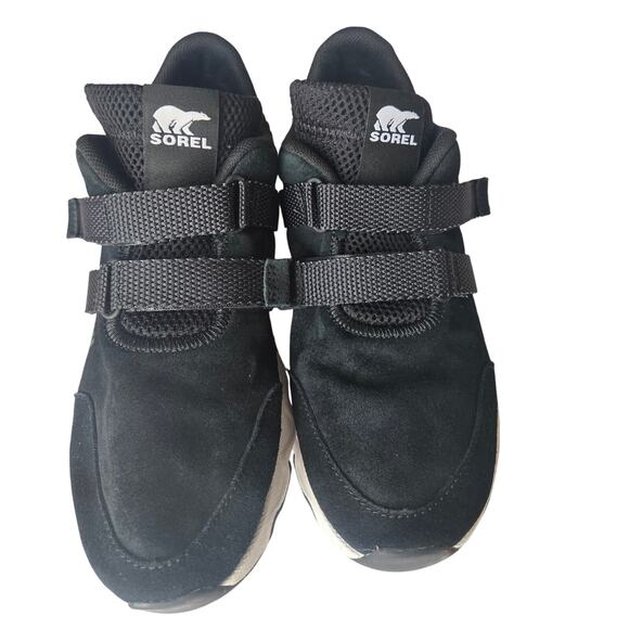 Women's Sorel Kinetic Lite Strap Suede Black Walking Sneakers Outdoor Size 9 - Picture 4 of 7